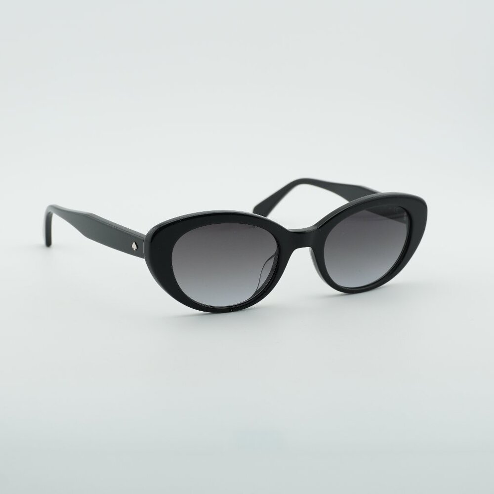 Kate Spade CRYSTAL/S 0807 9O Sunglasses Black Cat Eye Frame, Grey Lenses